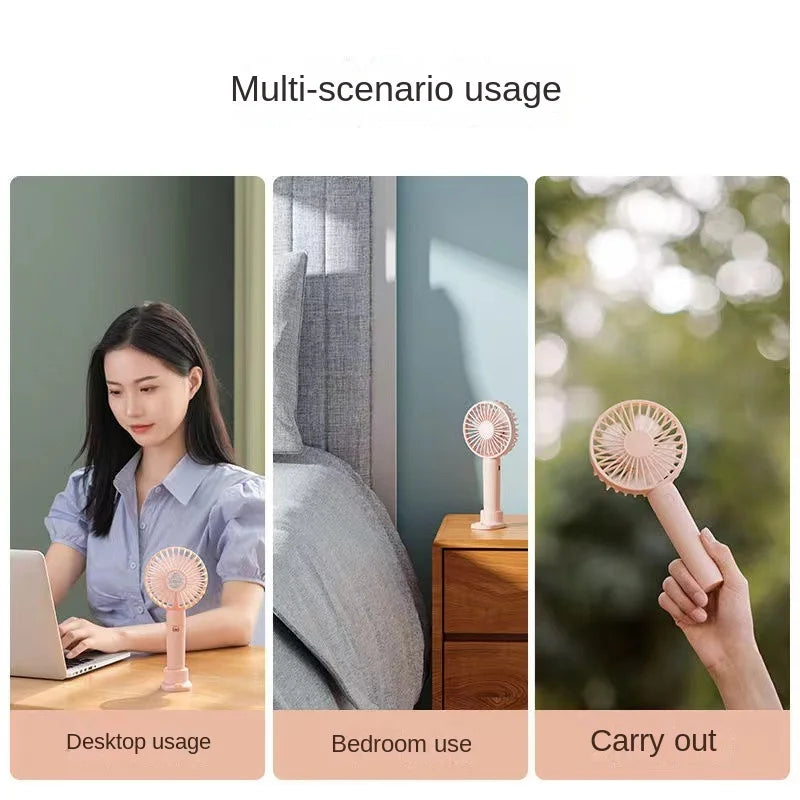 Mini Ventilador Recargable USB Portátil | Silencioso, de Mano y Escritorio, Ideal para Oficina, Viajes y Exterior