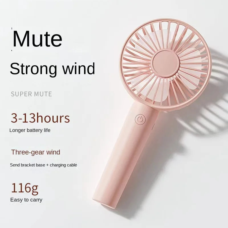 Mini Ventilador Recargable USB Portátil | Silencioso, de Mano y Escritorio, Ideal para Oficina, Viajes y Exterior