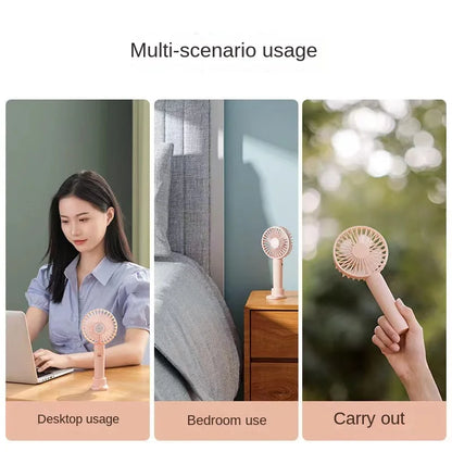 Mini Ventilador Recargable USB Portátil | Silencioso, de Mano y Escritorio, Ideal para Oficina, Viajes y Exterior